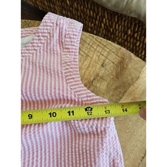 Vineyard Vines Pink Striped Seersucker Youth Girls Size 10 Sleeveless - Picture 4 of 8